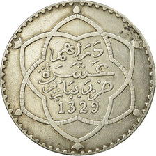 Coin, Morocco, 'Abd al-Hafiz, Rial, 10 Dirhams, 1911, bi-Bariz, Paris,AU(50-53)