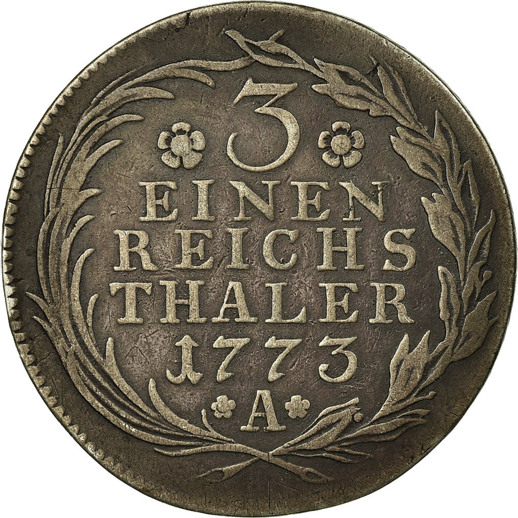 Coin, PRUSSIA, Friedrich II, 1/3 Thaler, 1/2 Gulden,1773,Berlin,EF(40-45),KM 303