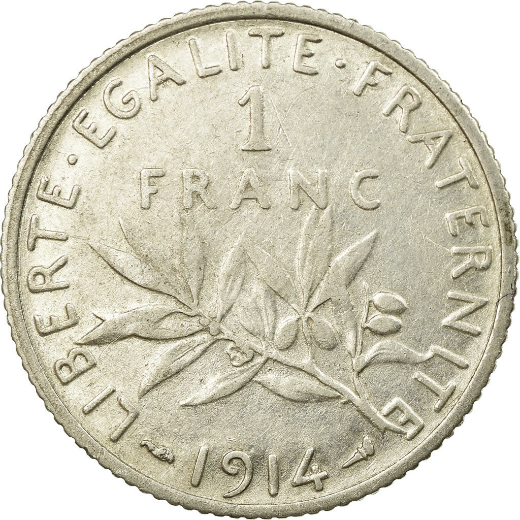 Coin, France, Semeuse, Franc, 1914, Paris, EF(40-45), Silver, KM:844.1