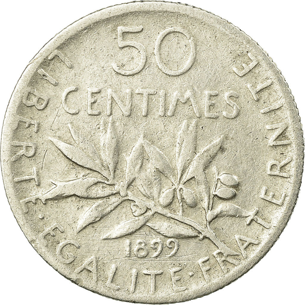 Monnaie, France, Semeuse, 50 Centimes, 1899, Paris, TB+, Argent, Gadoury:420