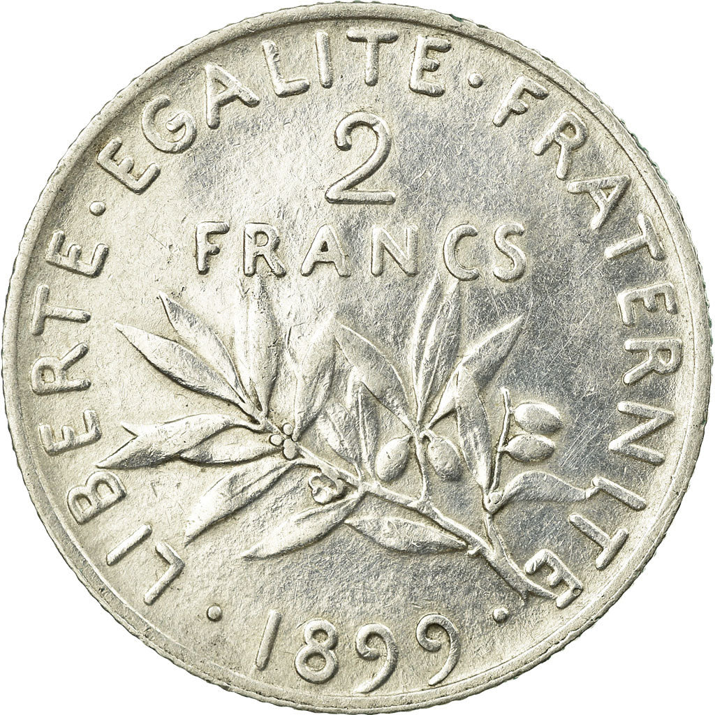 Coin, France, Semeuse, 2 Francs, 1899, Paris, AU(55-58), Silver, KM:845.1