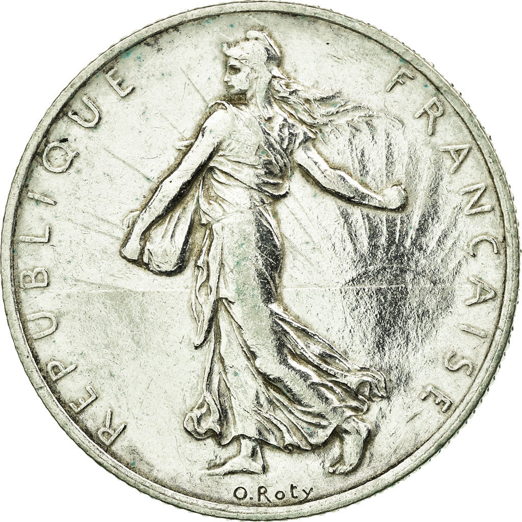 Coin, France, Semeuse, 2 Francs, 1917, Paris, AU(55-58), Silver, KM:845.1