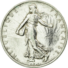 Coin, France, Semeuse, 2 Francs, 1917, Paris, AU(55-58), Silver, KM:845.1