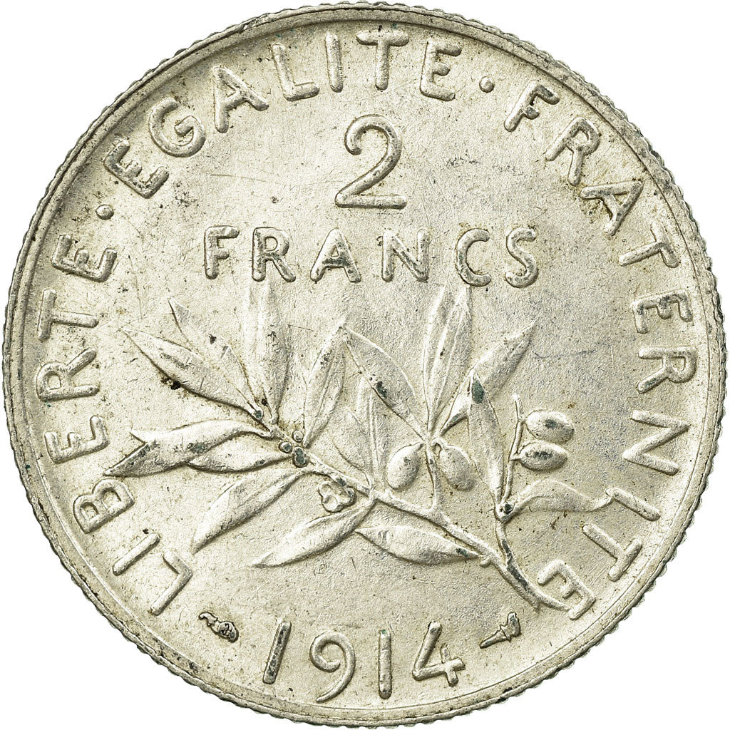 Münze, Frankreich, Semeuse, 2 Francs, 1914, Paris, VZ, Silber, KM:845.1
