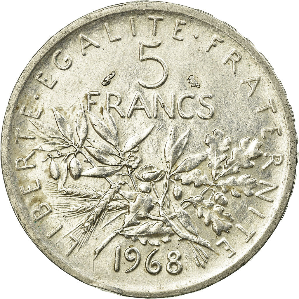 Moneta, Francia, Semeuse, 5 Francs, 1968, SPL-, Argento, KM:926, Gadoury:770