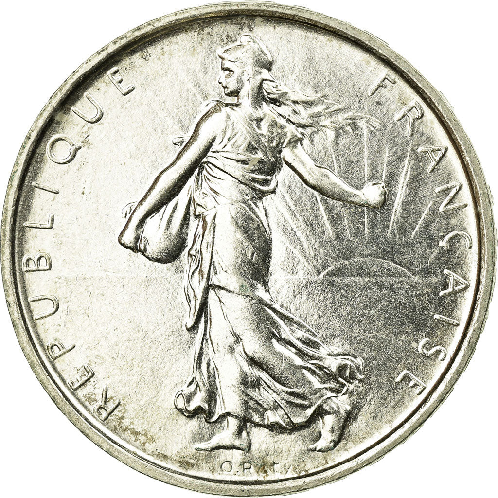 Moneta, Francja, Semeuse, 5 Francs, 1969, AU(55-58), Srebro, KM:926, Gadoury:770
