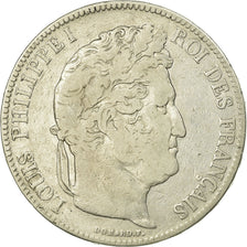 Coin, France, Louis-Philippe, 5 Francs, 1833, Paris, VF(30-35), Silver,KM 749.1