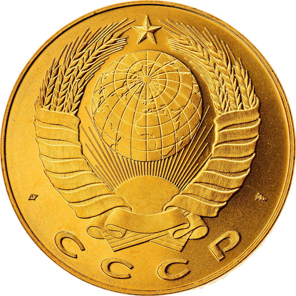 Russia, Medal, Leonhard Euler, 1991, MS(64), Copper-Nickel Gilt