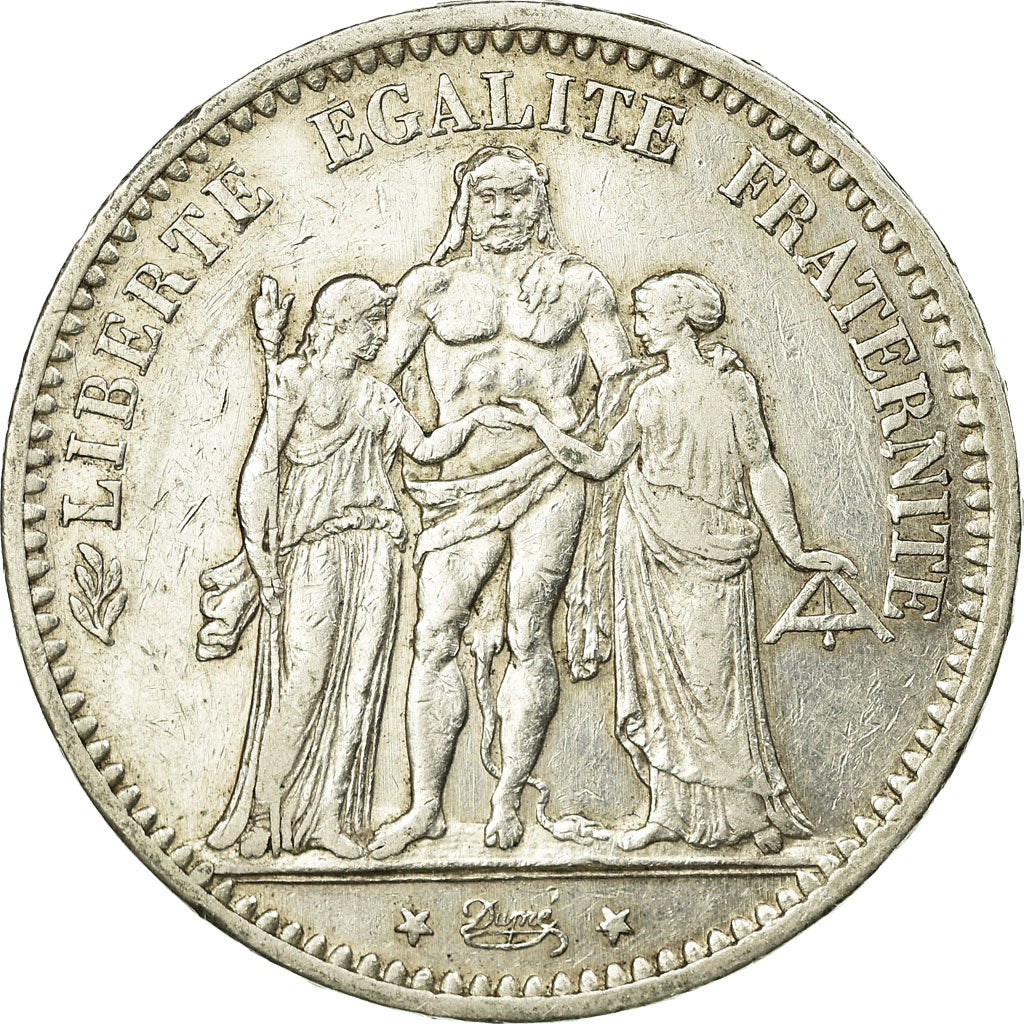 Monnaie, France, Hercule, 5 Francs, 1875,Paris,TTB+,Argent,Gadoury:745a,KM 820.1