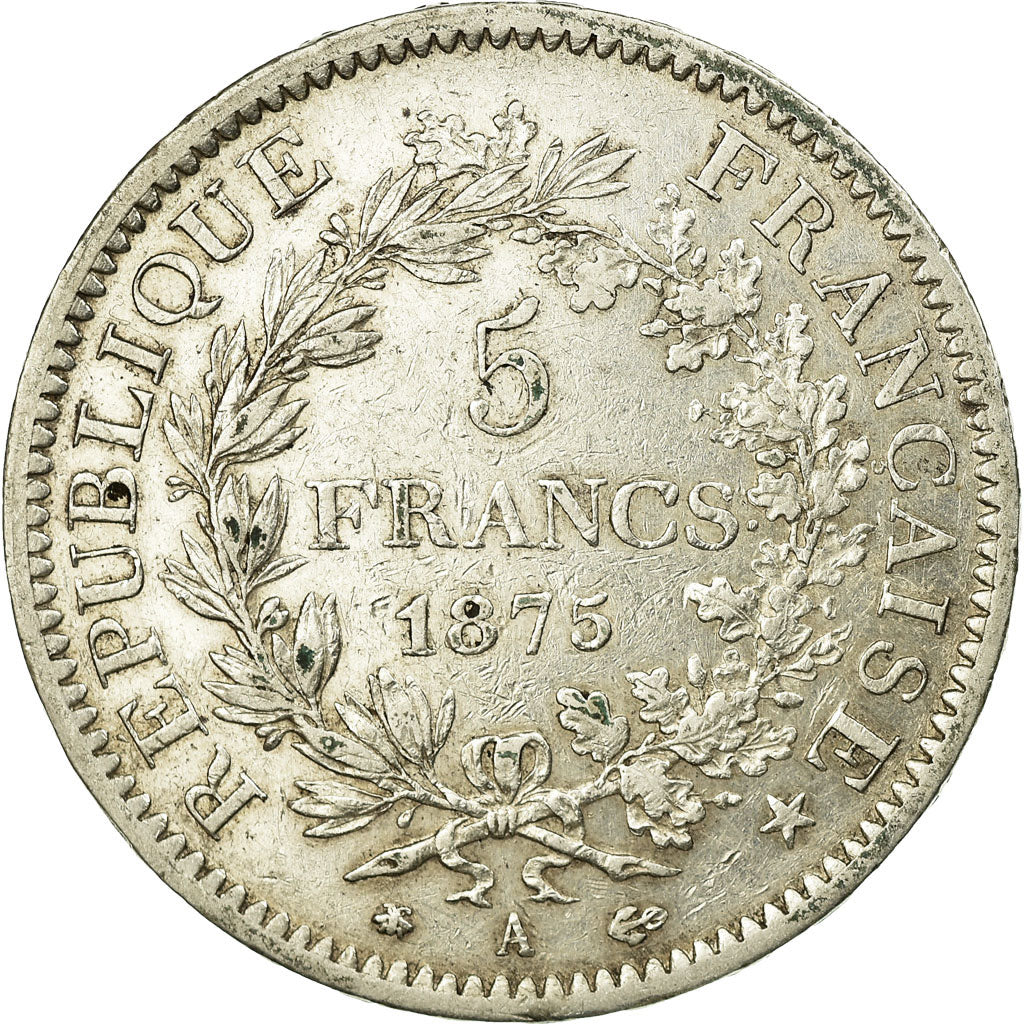 Monnaie, France, Hercule, 5 Francs, 1875,Paris,TTB+,Argent,Gadoury:745a,KM 820.1