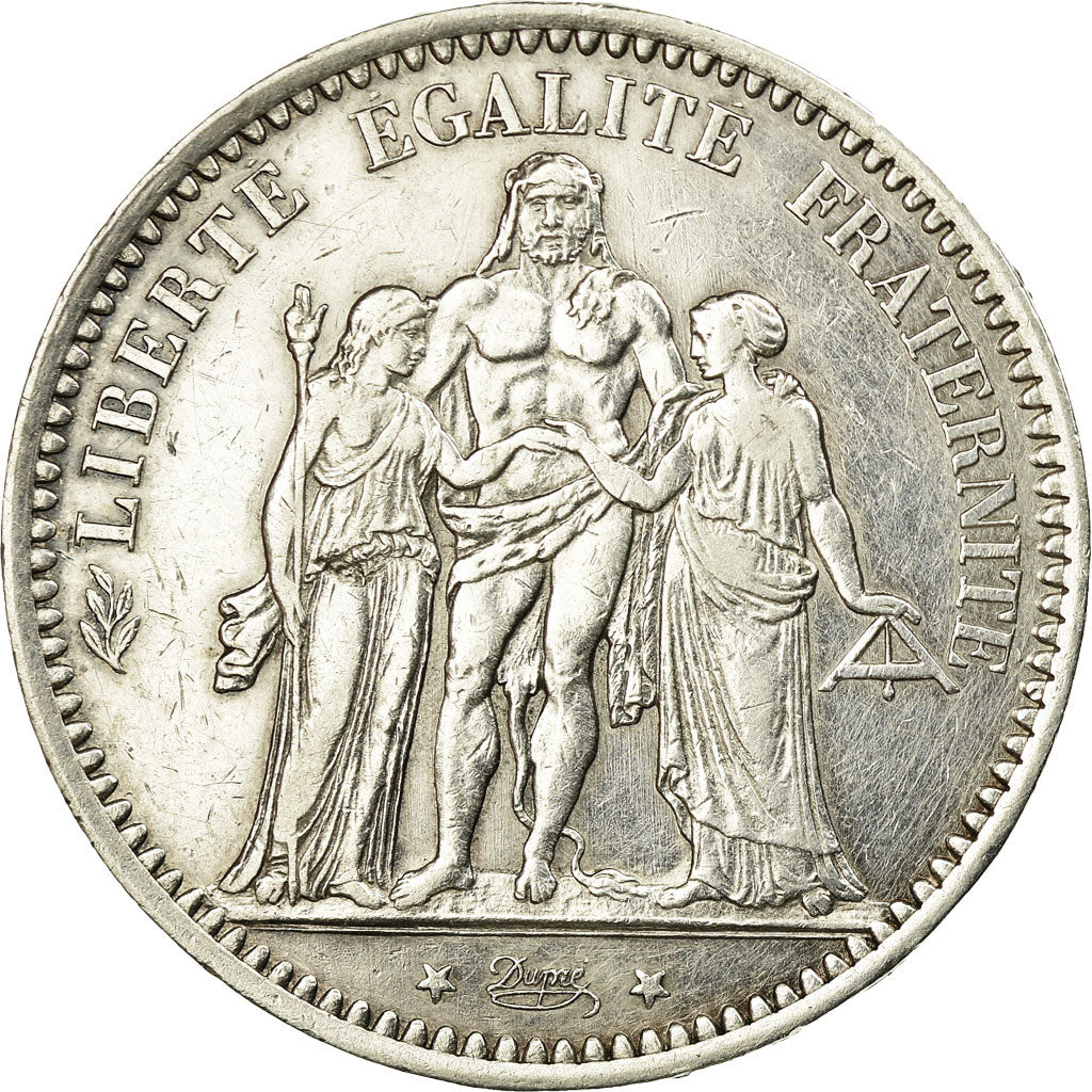 Moeda, França, Hercule, 5 Francs, 1873, Paris, AU(50-53), Prata, KM:820.1