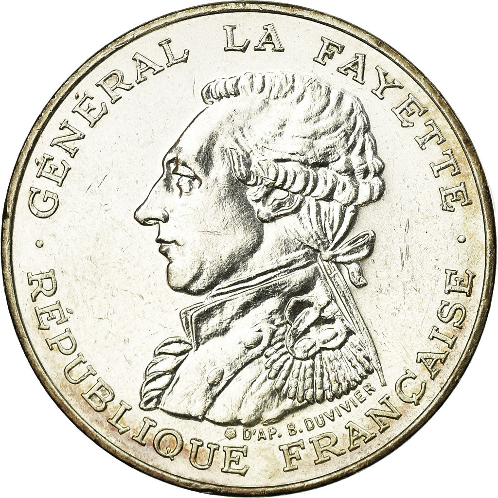 Coin, France, Lafayette, 100 Francs, 1987, AU(55-58), Silver, KM:962