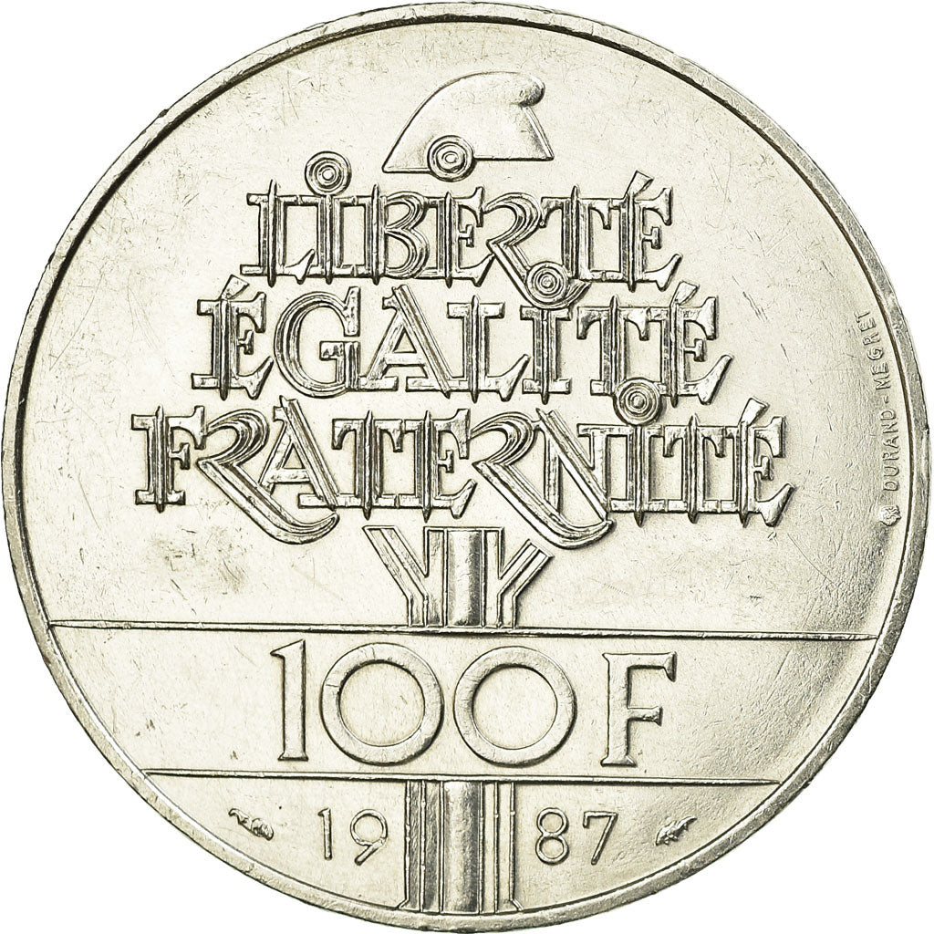 Monnaie, France, Lafayette, 100 Francs, 1987, TTB+, Argent, Gadoury:902, KM:962