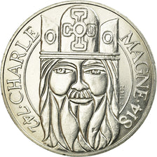 Coin, France, Charlemagne, 100 Francs, 1990, AU(55-58), Silver, KM:982