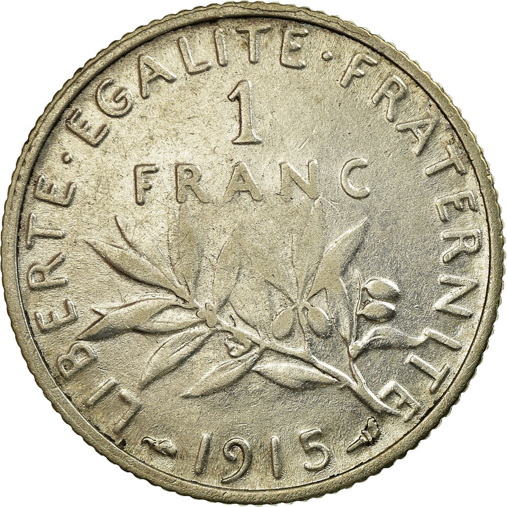 Monnaie, France, Semeuse, Franc, 1915, Paris, TTB, Argent, Gadoury:467, KM:844.1