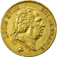 Moneta, Francia, Louis XVIII, 40 Francs, 1817, Paris, BB, Oro, KM 713.1