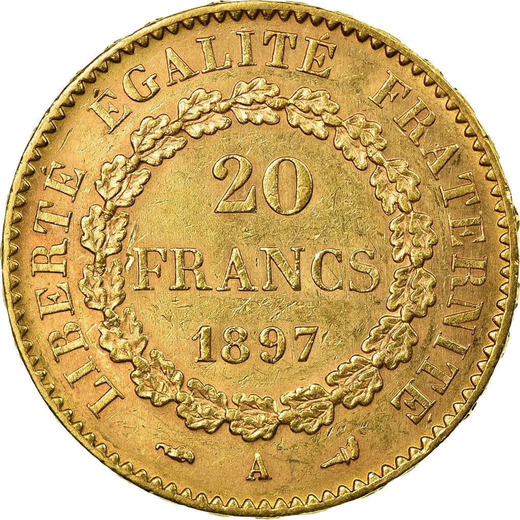 Coin, France, Génie, 20 Francs, 1897, Paris, AU(50-53), Gold, KM:825