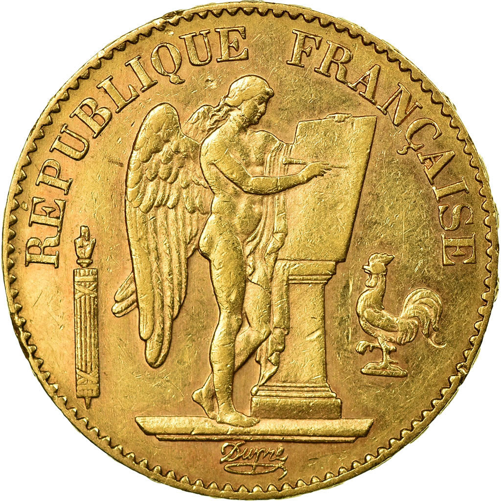 Moeda, França, Génie, 20 Francs, 1896, Paris, AU(50-53), Dourado, KM:825