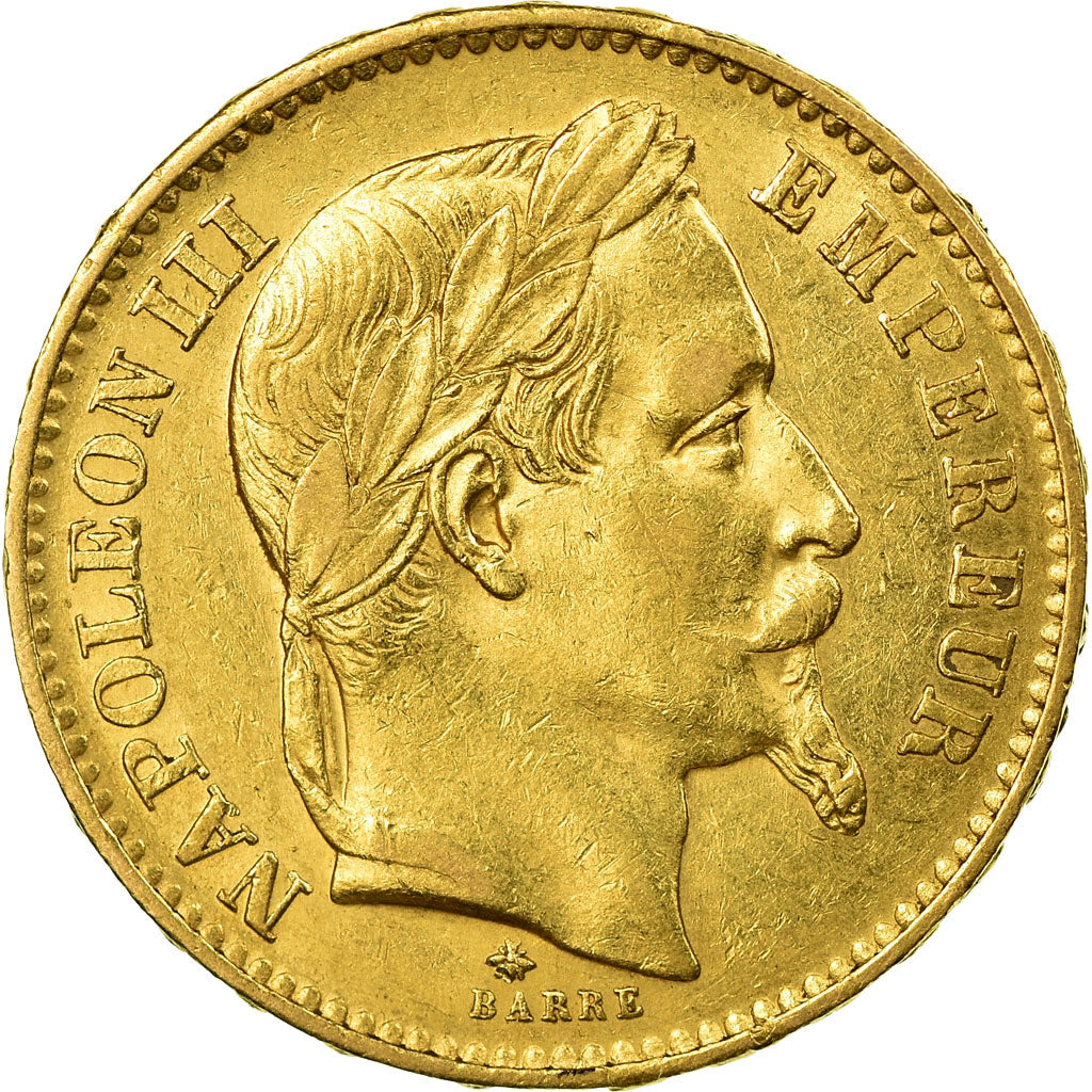 Munten, Frankrijk, Napoleon III, 20 Francs, 1868, Paris, ZF+, Goud, KM 801.1