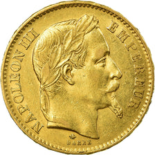 Munten, Frankrijk, Napoleon III, 20 Francs, 1868, Paris, ZF+, Goud, KM 801.1