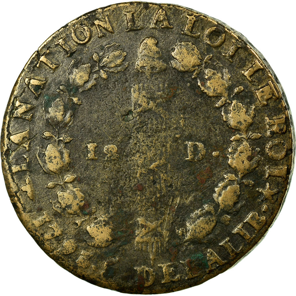 Monnaie, France, 12 deniers françois, 12 Deniers, 1793, Lille, B+, Bronze