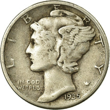 Coin, United States, Mercury Dime, Dime, 1935, Philadelphia,EF(40-45),KM 140