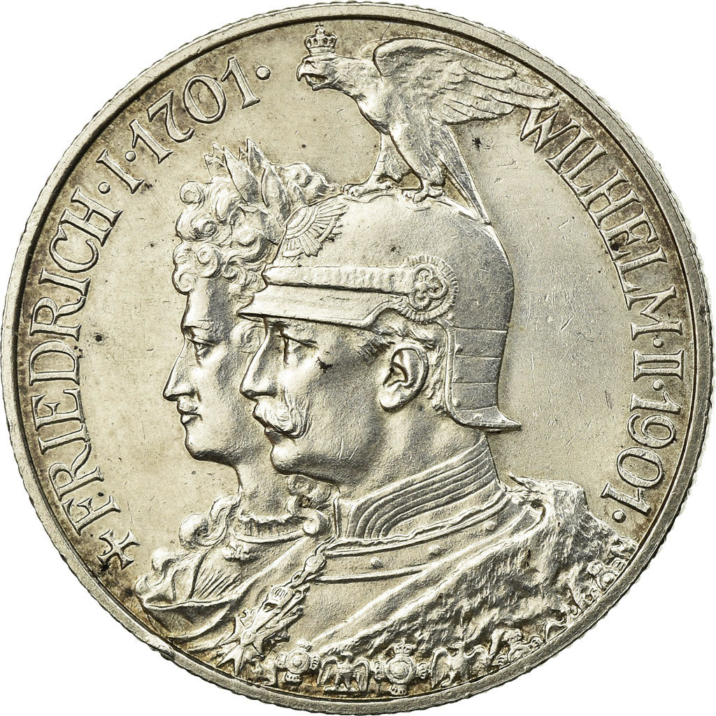 Coin, German States, PRUSSIA, Wilhelm II, 2 Mark, 1901, Berlin, AU(55-58)