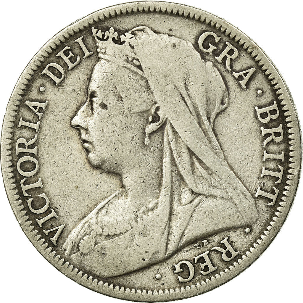 Moneta, Gran Bretagna, Victoria, 1/2 Crown, 1900, MB, Argento, KM:782