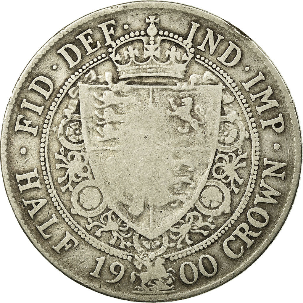 Moneta, Gran Bretagna, Victoria, 1/2 Crown, 1900, MB, Argento, KM:782