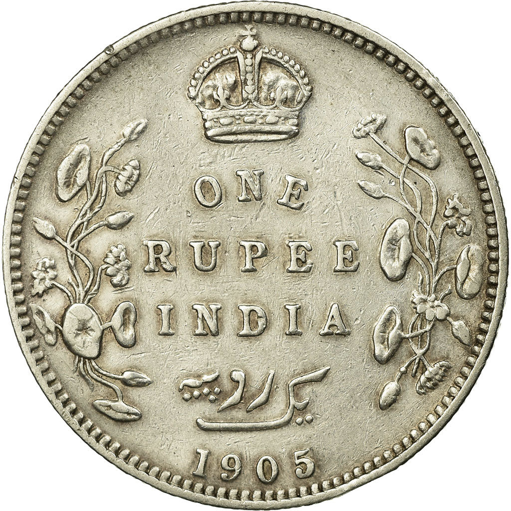 Coin, INDIA-BRITISH, Edward VII, Rupee, 1905, EF(40-45), Silver, KM:508