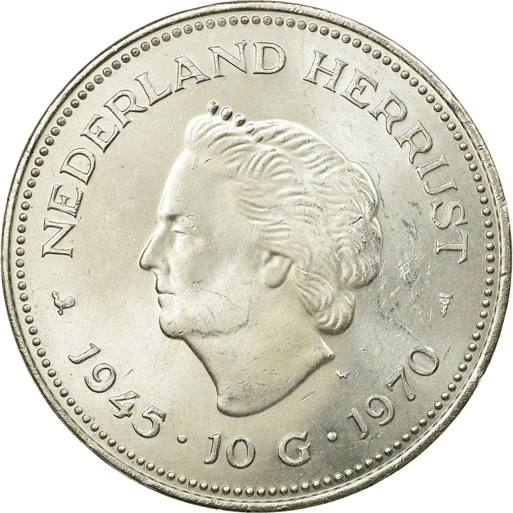 Monnaie, Pays-Bas, Juliana, 10 Gulden, 1970, SUP, Argent, KM:195