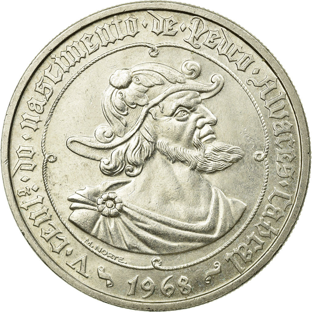 Coin, Portugal, 50 Escudos, 1968, AU(55-58), Silver, KM:593