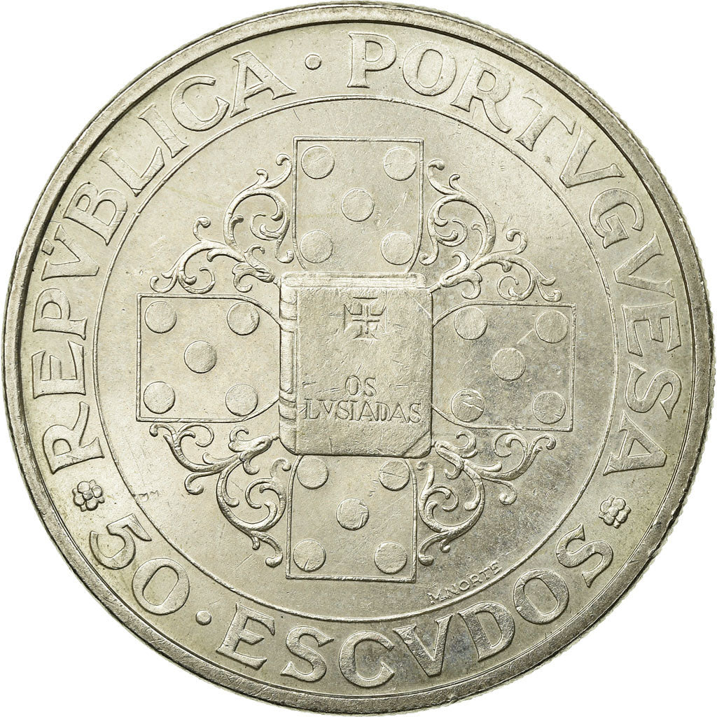 Coin, Portugal, 50 Escudos, 1972, AU(55-58), Silver, KM:602