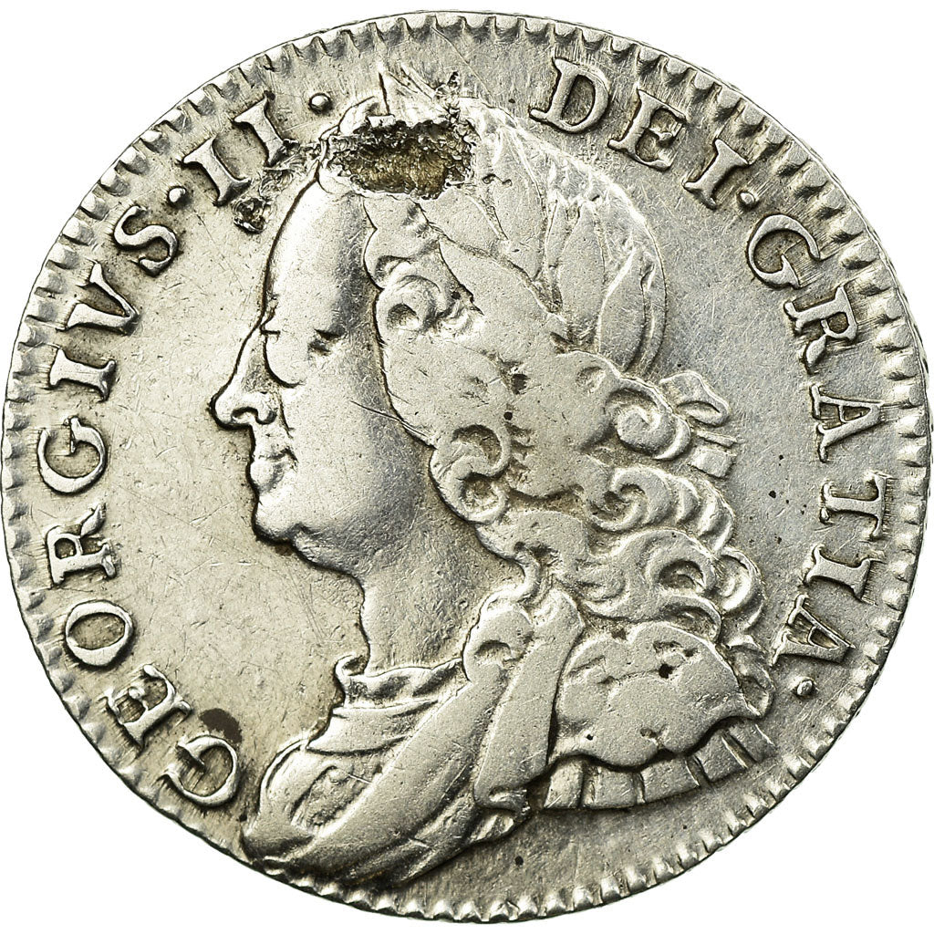 Coin, Great Britain, George II, 6 Pence, 1758, EF(40-45), Silver, KM:582.2