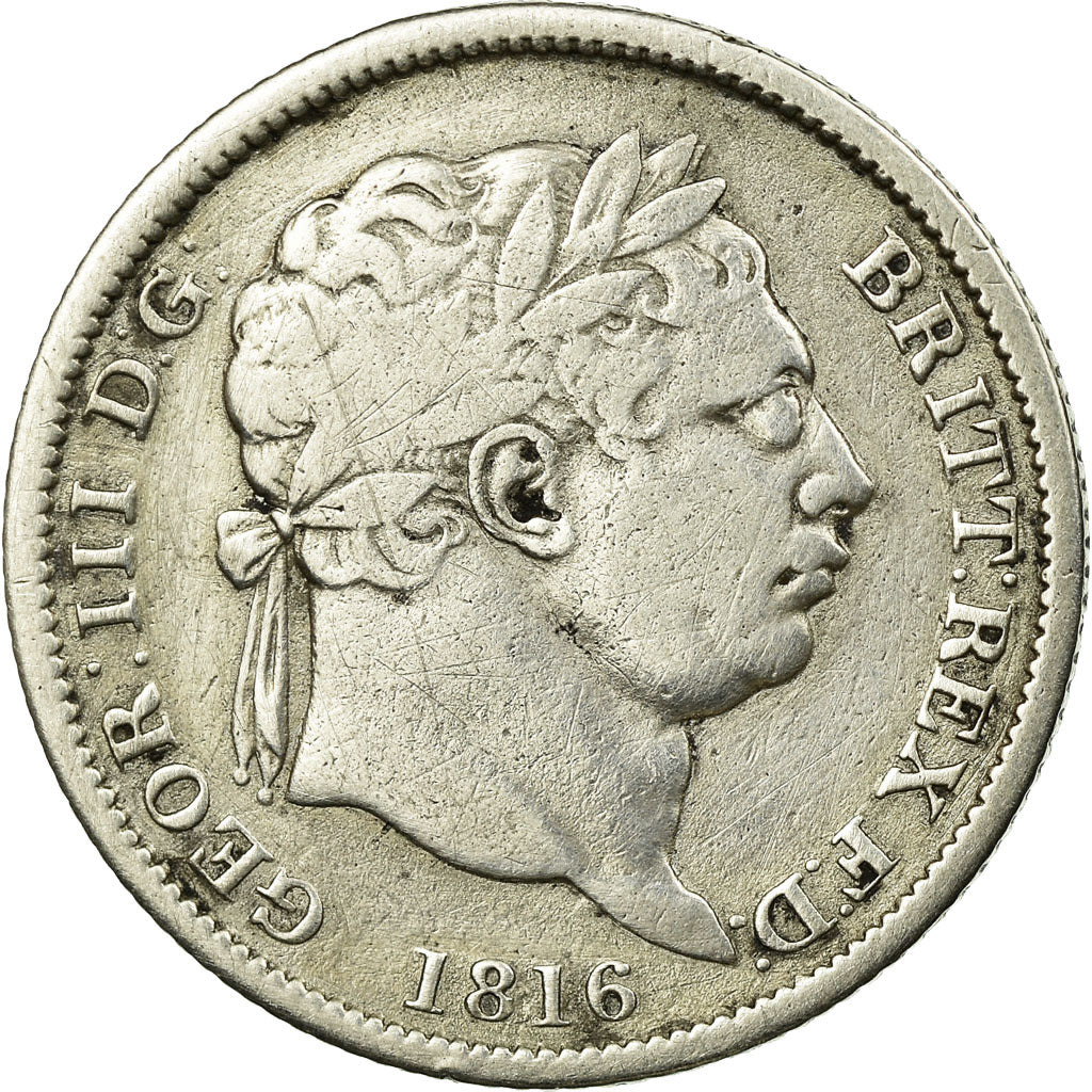 Coin, Great Britain, George III, Shilling, 1816, VF(30-35), Silver, KM:666