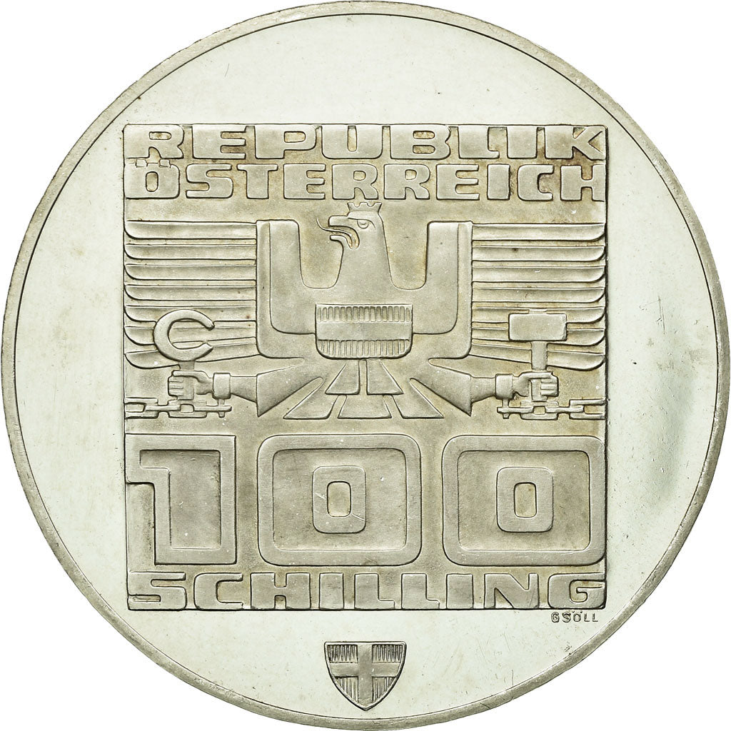 Coin, Austria, 100 Schilling, 1975, Vienna, MS(65-70), Silver, KM:2928