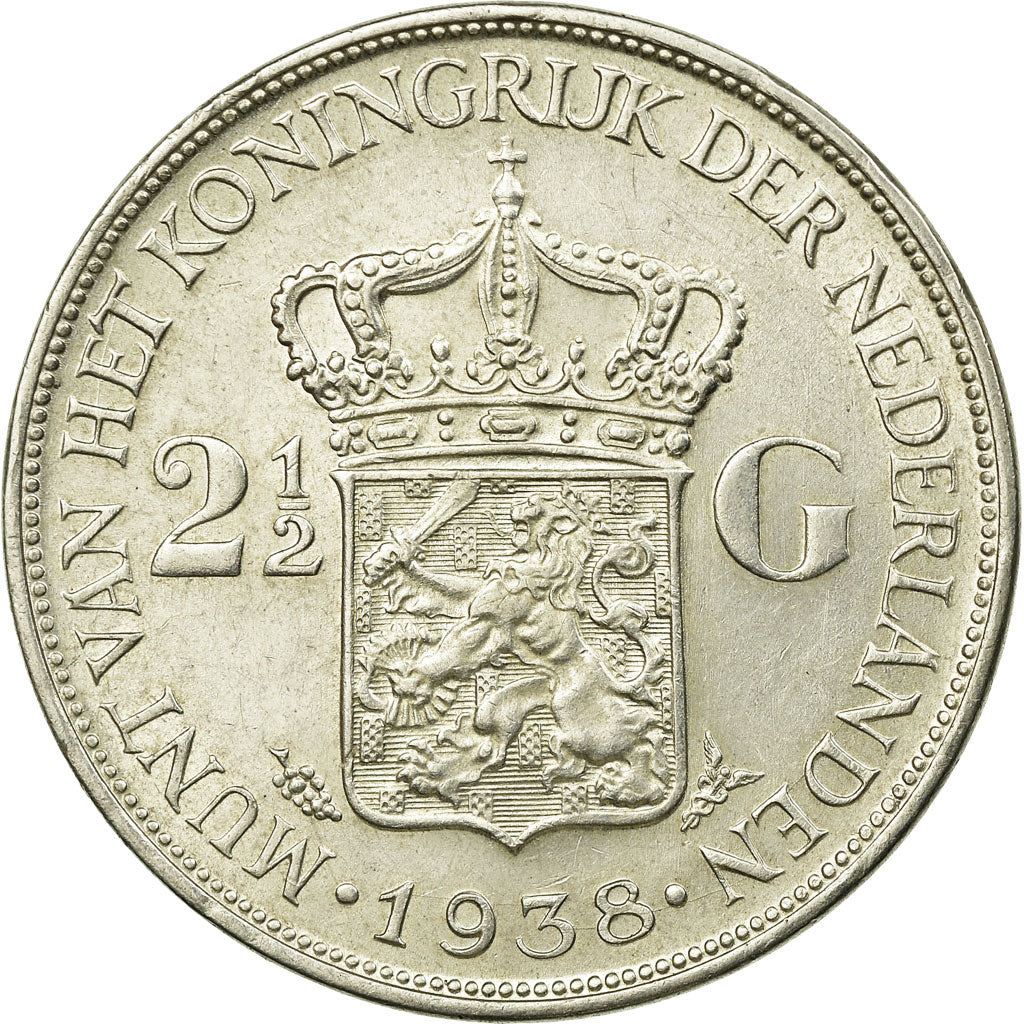 Monnaie, Pays-Bas, Wilhelmina I, 2-1/2 Gulden, 1938, SUP, Argent, KM:165