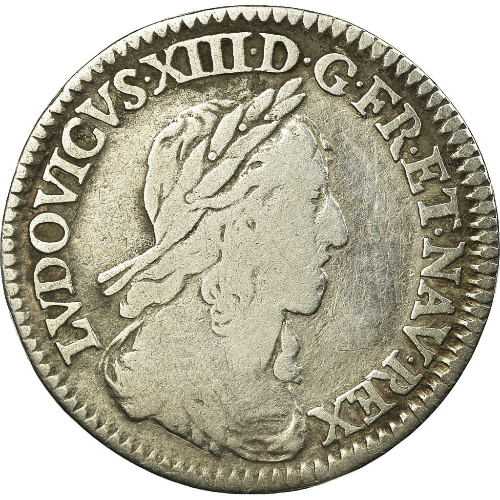 Moneta, Francia, Louis XIII, 1/12 Écu, 2e poinçon de Warin, buste drapé et