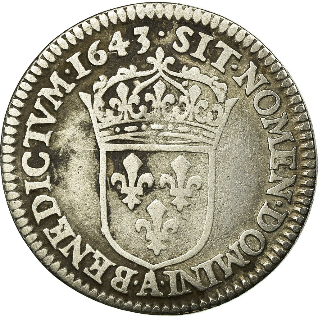 Moneta, Francia, Louis XIII, 1/12 Écu, 2e poinçon de Warin, buste drapé et