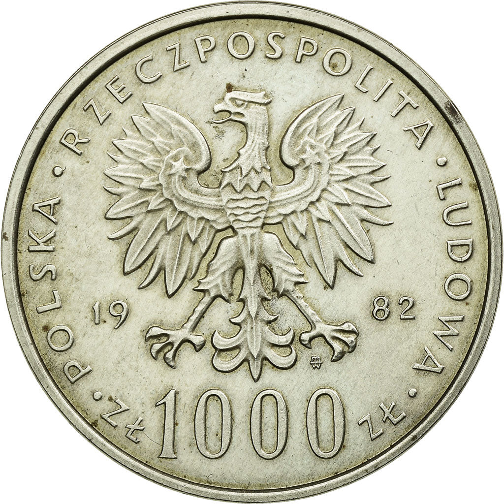 Coin, Poland, 1000 Zlotych, 1982, Warsaw, AU(55-58), Silver, KM:144