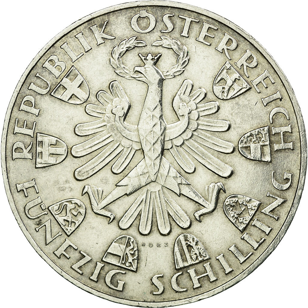 Coin, Austria, 50 Schilling, 1959, AU(55-58), Silver, KM:2888