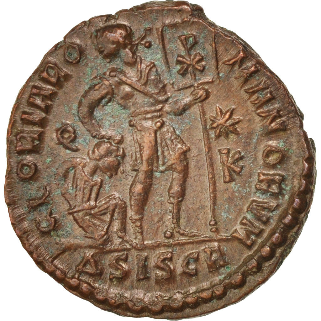 Gratian, Nummus, Siscia, AU(55-58), Bronze, RIC #14, 3.11