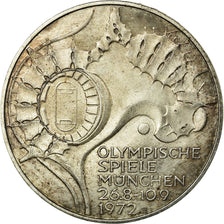 Coin, GERMANY - FEDERAL REPUBLIC, 10 Mark, 1972, Karlsruhe, AU(55-58), Silver