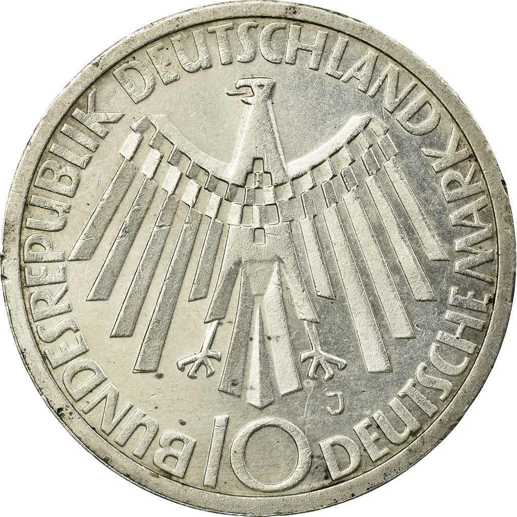 Moneda, ALEMANIA - REPÚBLICA FEDERAL, 10 Mark, 1972, Hamburg, EBC, Plata