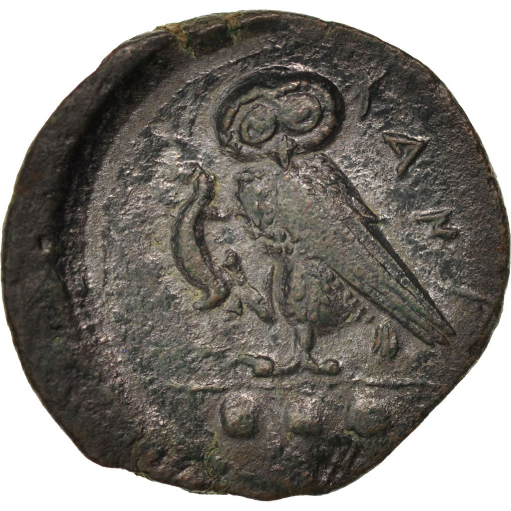 Sicily, Kamarina, Medusa, Tetras, Kamarina, AU(55-58), Bronze, 3.17