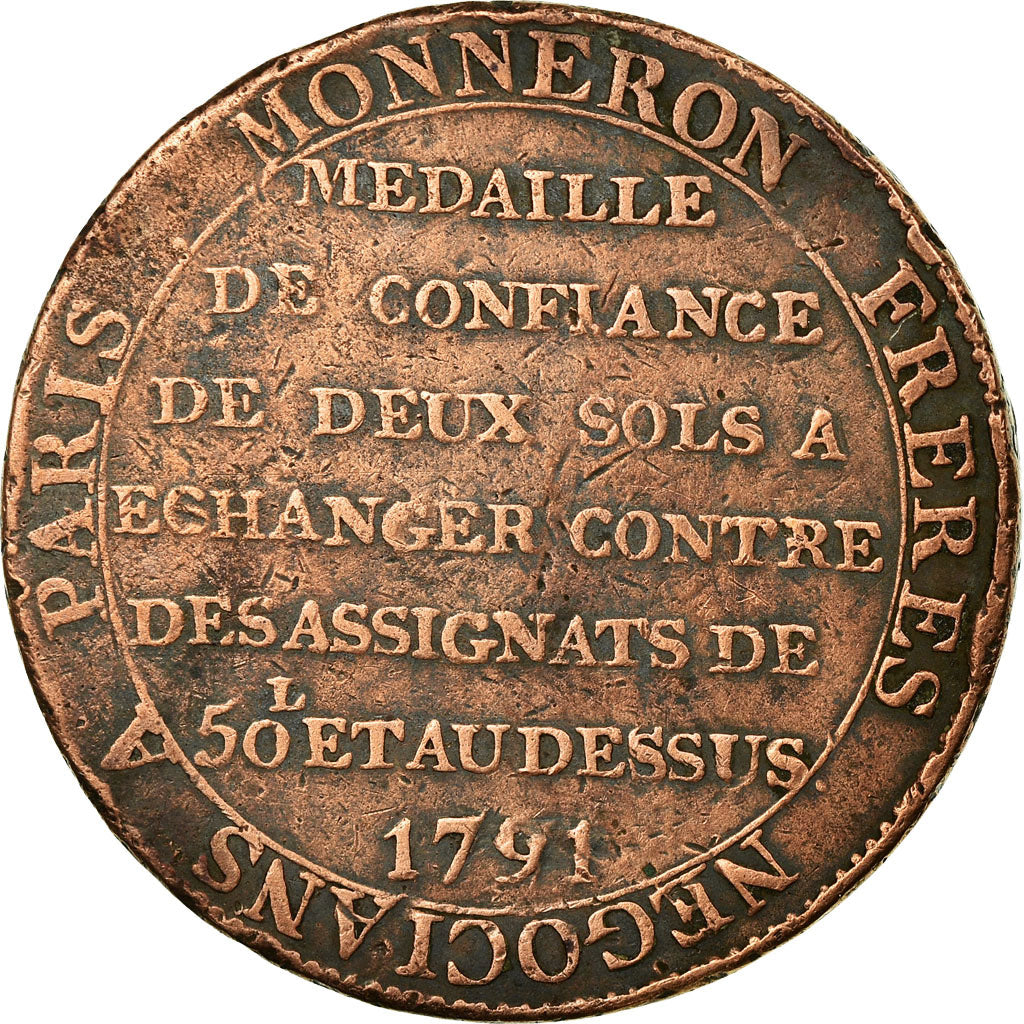Monnaie, France, 2 Sols, 1791, Birmingham, TB+, Bronze, KM:Tn23