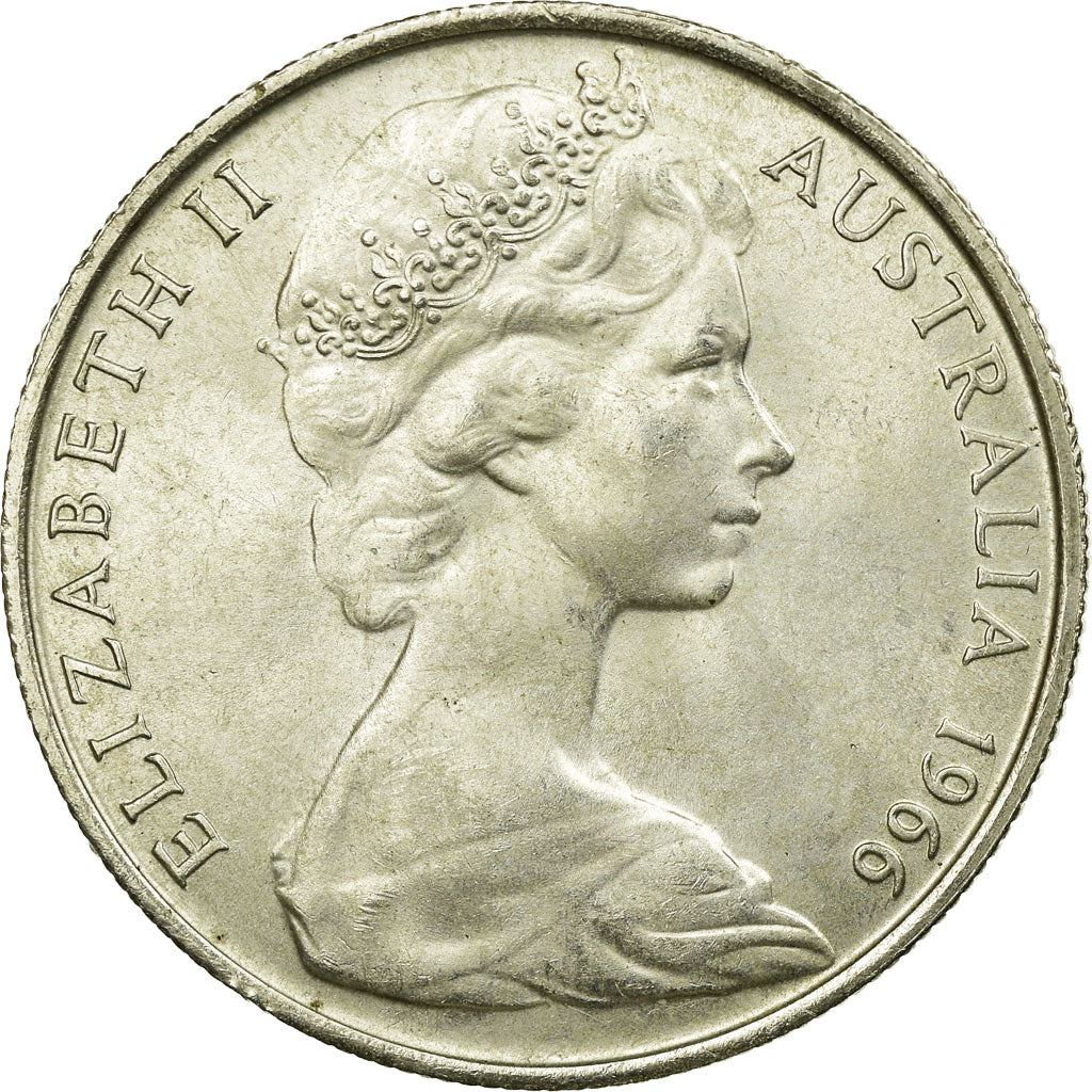 Coin, Australia, Elizabeth II, 50 Cents, 1966, AU(55-58), Silver, KM:67