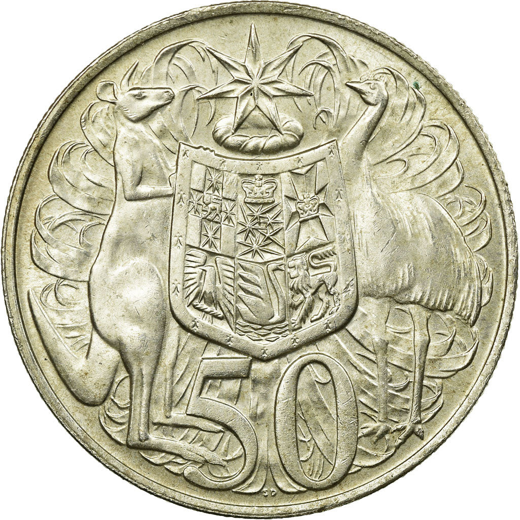 Coin, Australia, Elizabeth II, 50 Cents, 1966, AU(55-58), Silver, KM:67