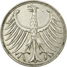 Coin, GERMANY - FEDERAL REPUBLIC, 5 Mark, 1951, Stuttgart, AU(50-53), Silver