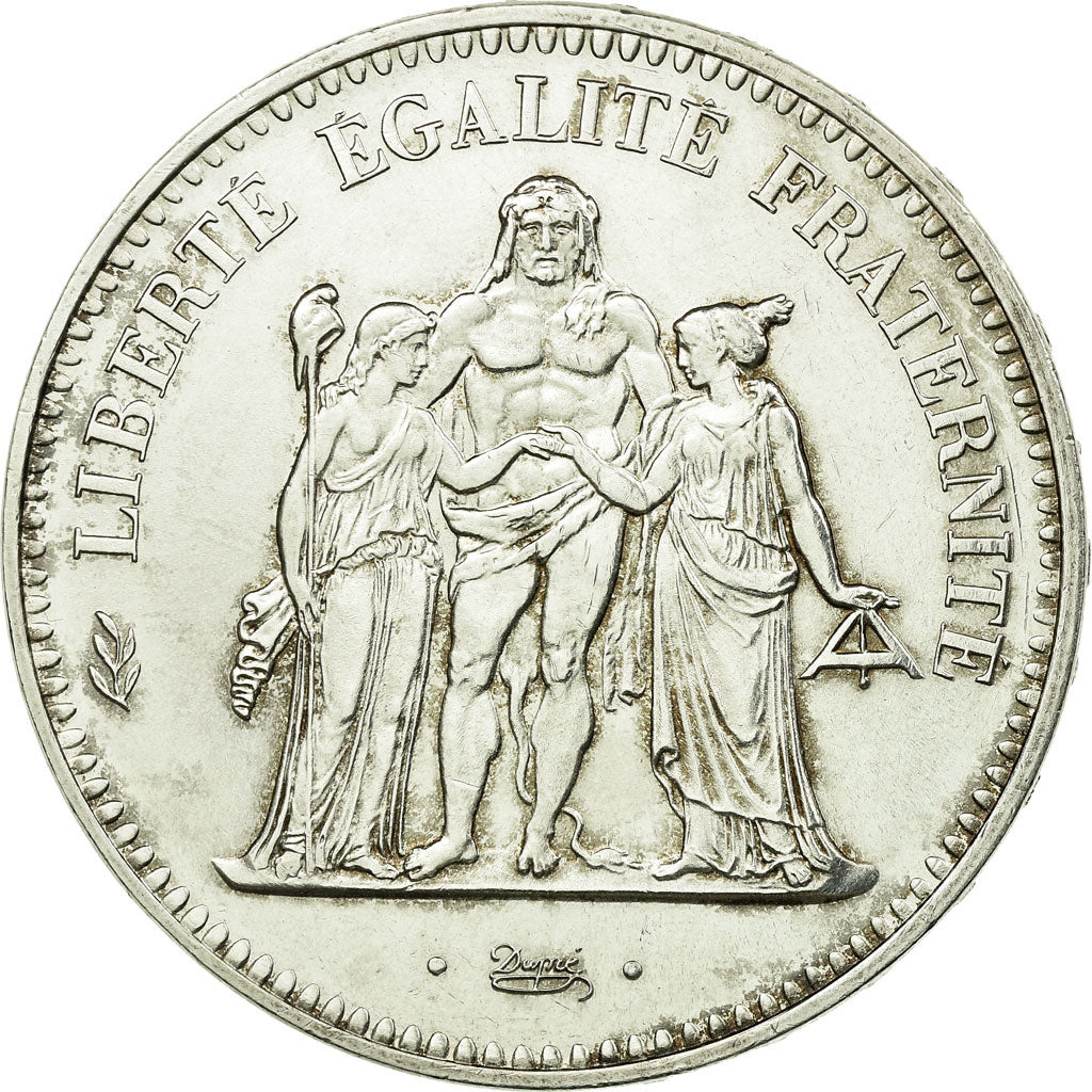 Münze, Frankreich, Hercule, 50 Francs, 1974, Avers 20 francs, VZ+, Silber